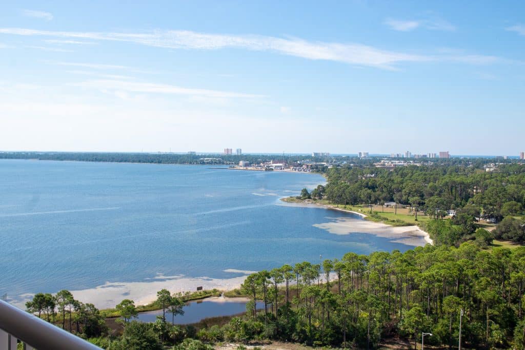 Marina Landing condo balcony overlooking Panama City Beach