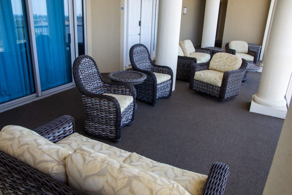 Marina Landing condo balcony overlooking Panama City Beach