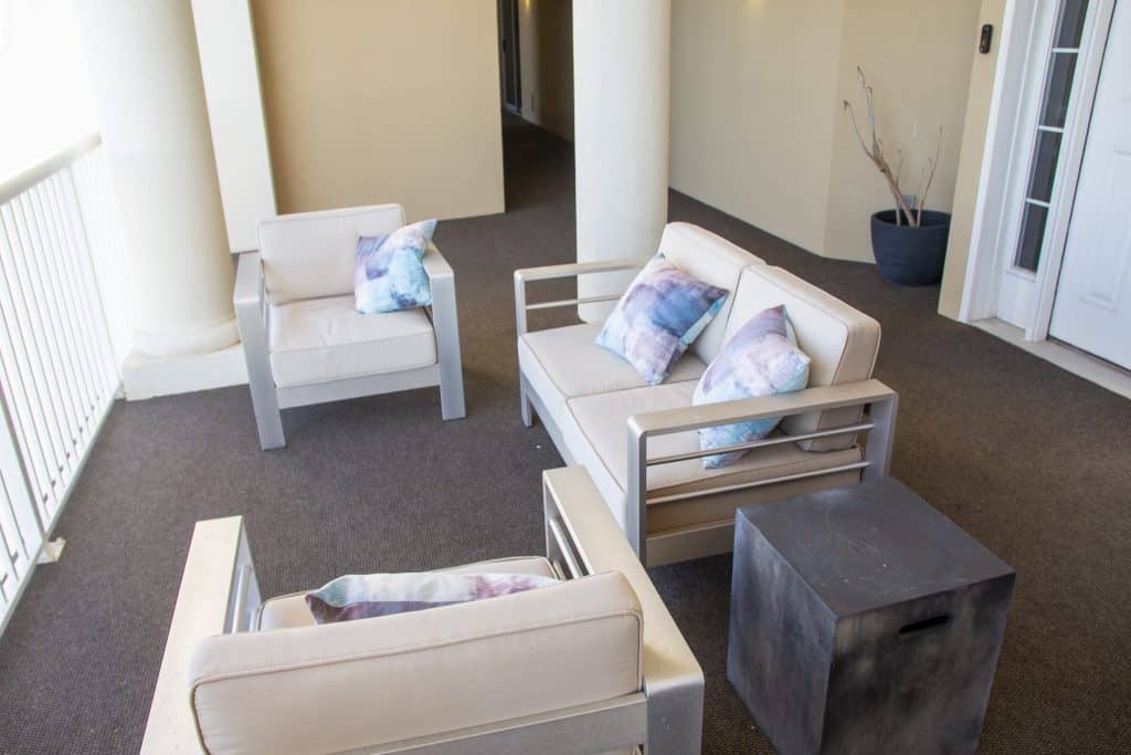 Marina Landing condo balcony overlooking Panama City Beach